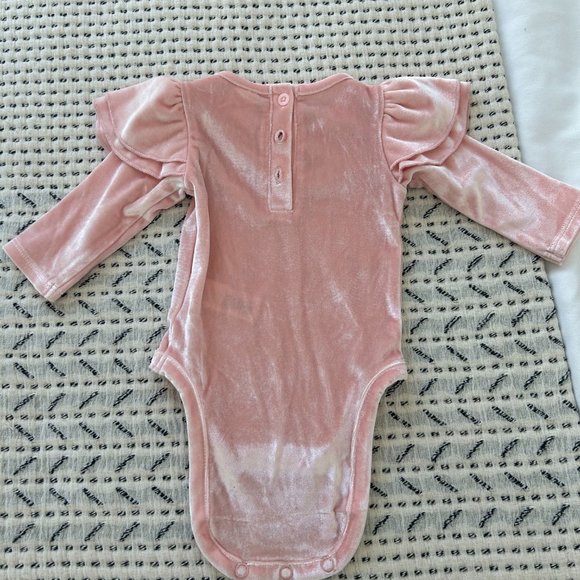 Nordstrom Pink Velvet Onesie - Picture 2 of 3